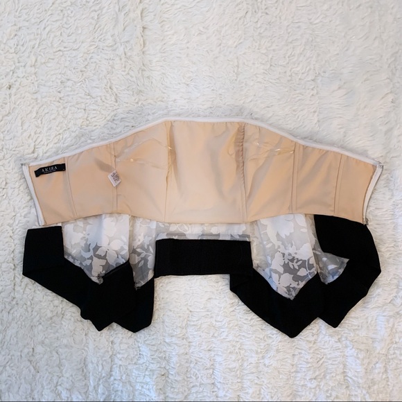 AKIRA Floral Black and White Flowy Bustier Top - Picture 5 of 5